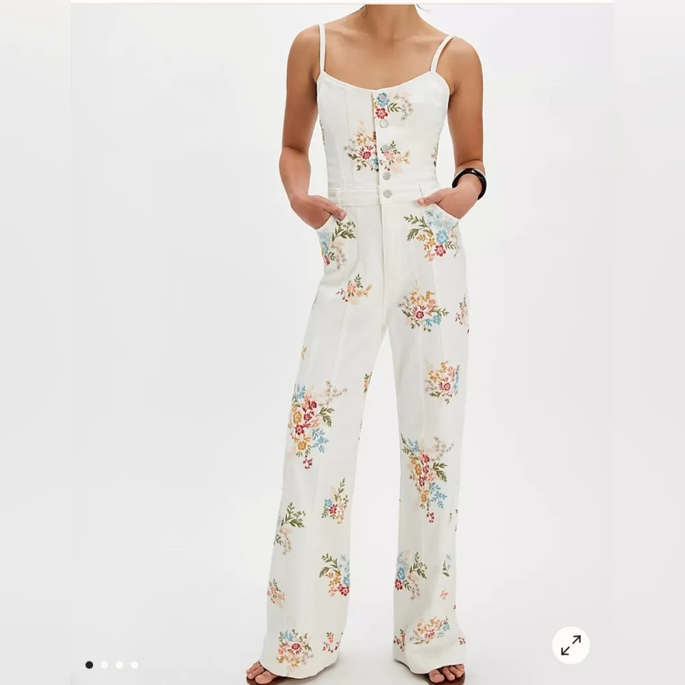 DRIFTWOOD White Floral Wide-Leg Jumpsuit - Picture 1 of 10
